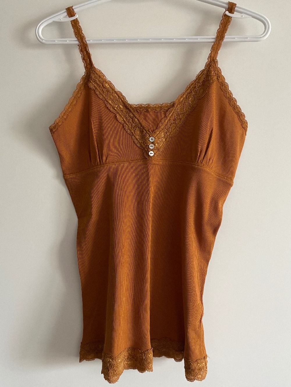 EUC Smart Set Y2K Vintage Ribbed Knit Camisole Tank Top Ginger/Rust Size Large